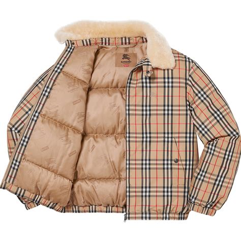 supreme burberry date|supreme x Burberry puffer jacket.